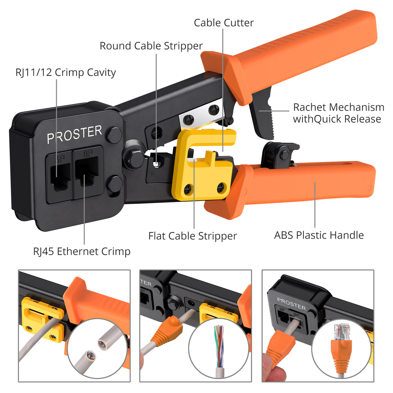 Proster RJ45 Crimping Tool Kit (Orange)