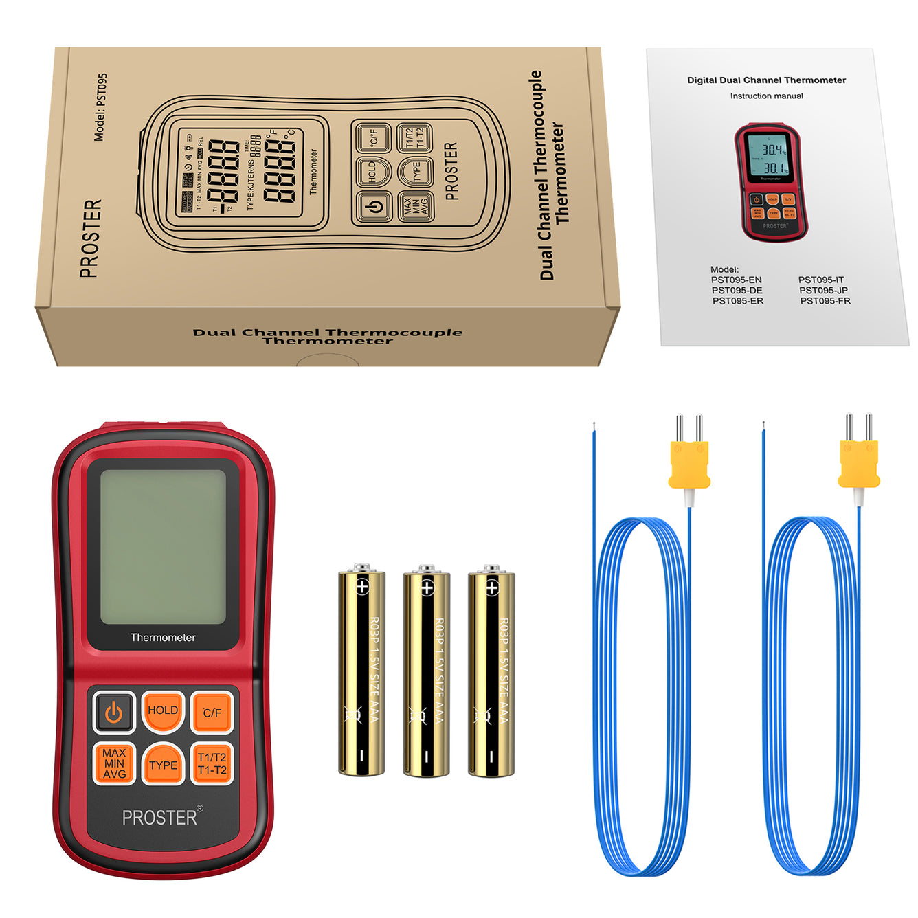 Proster Digital Thermometer Dual Channel Thermometer