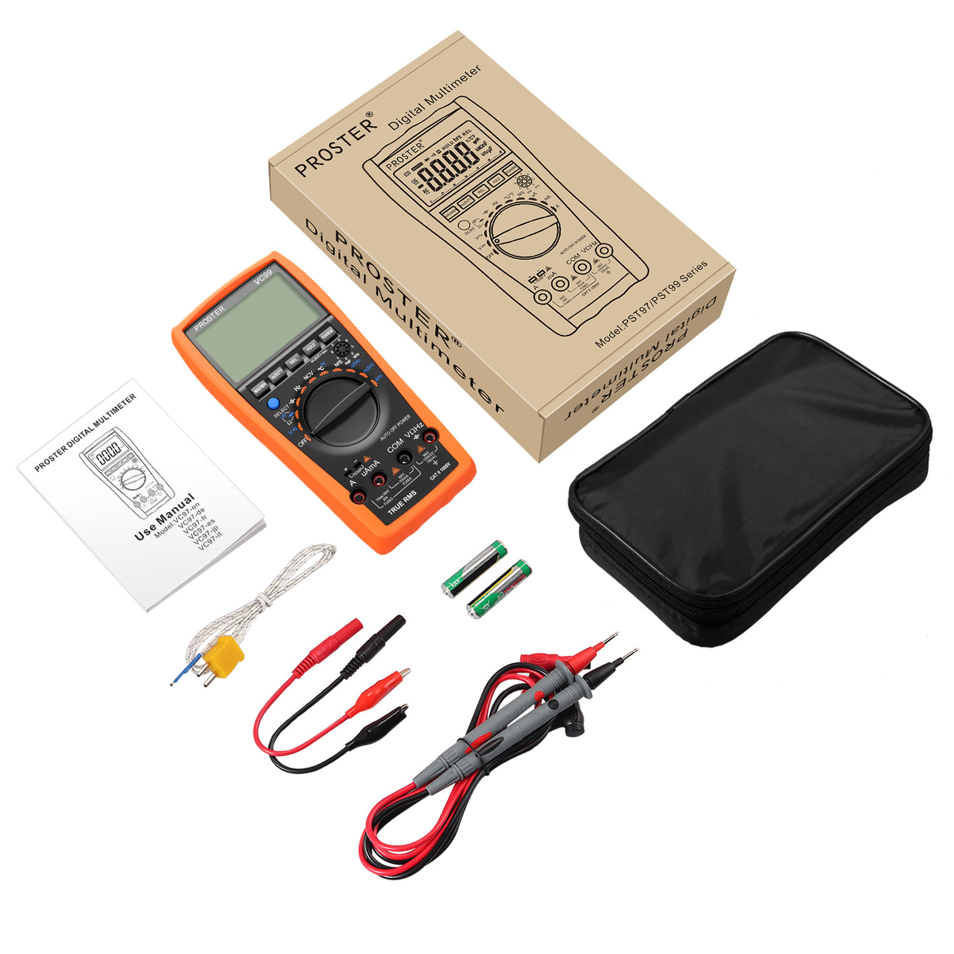 Proster Auto-Ranging 5999 Digital Multimeter with Temperature Measurement