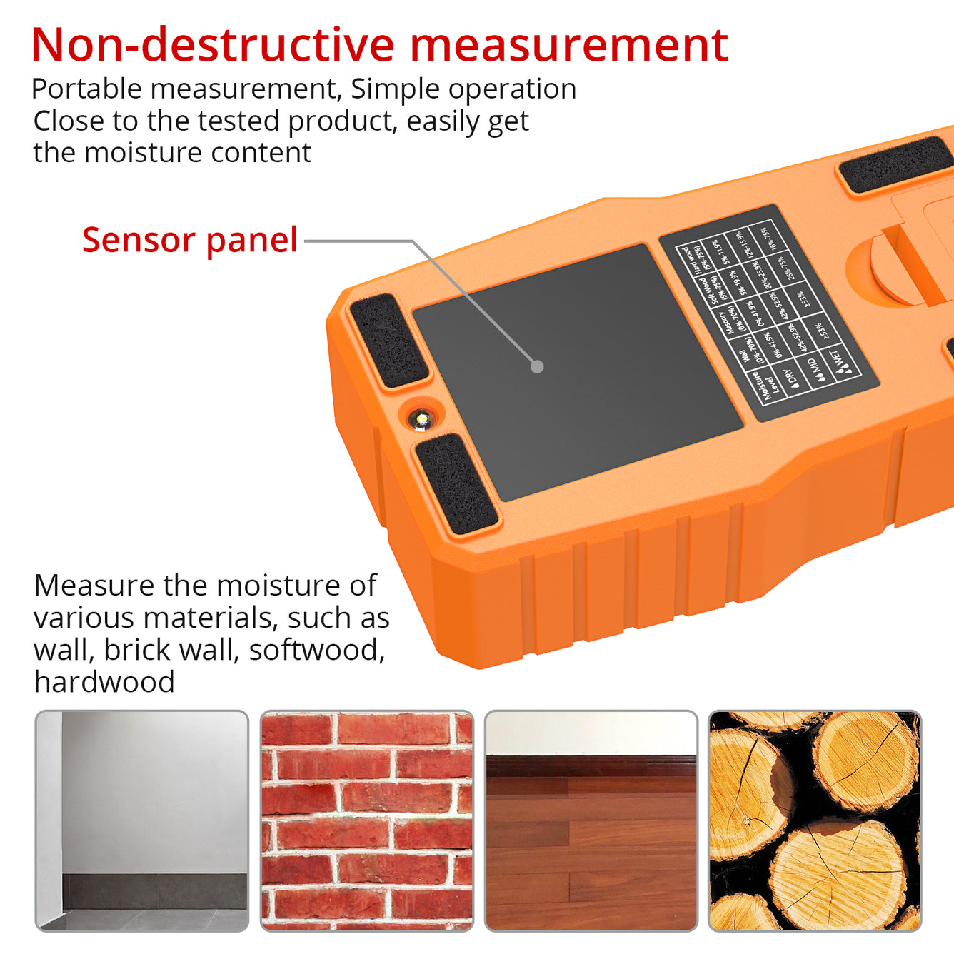 Proster Pinless Moisture Meters with Backlit LCD Screen