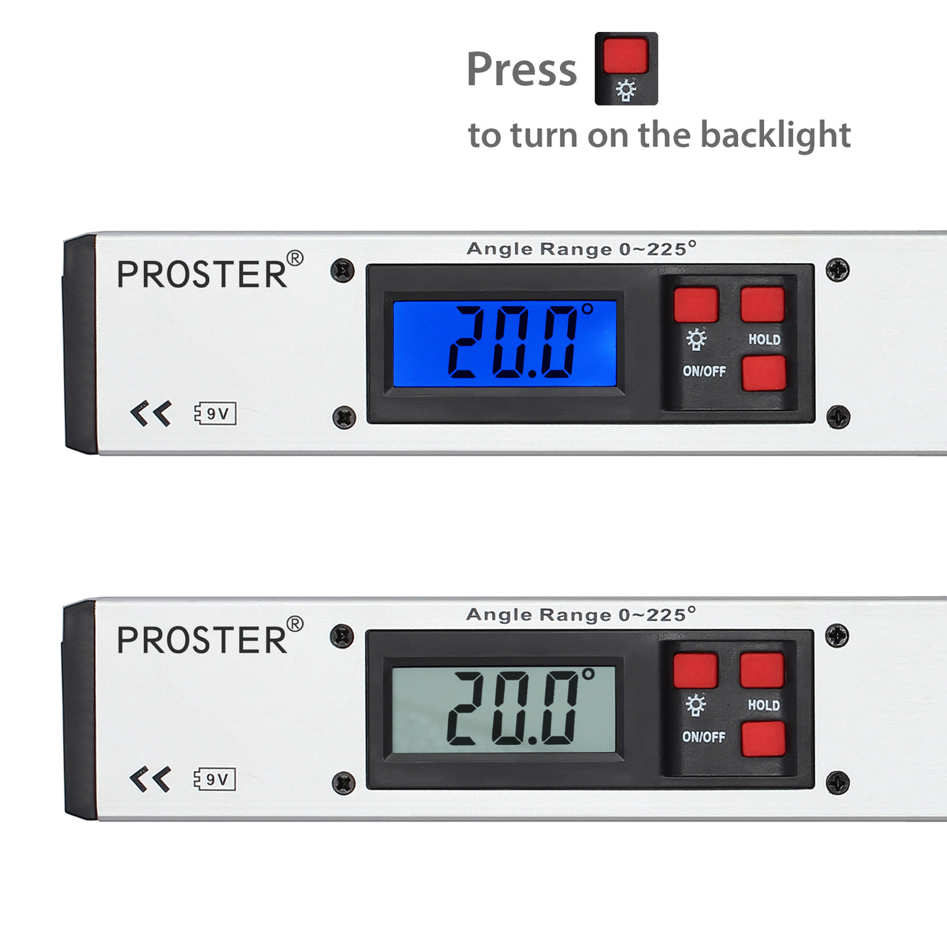 Proster 0-225°Digital Inclinometer Protractor Angle Finder US