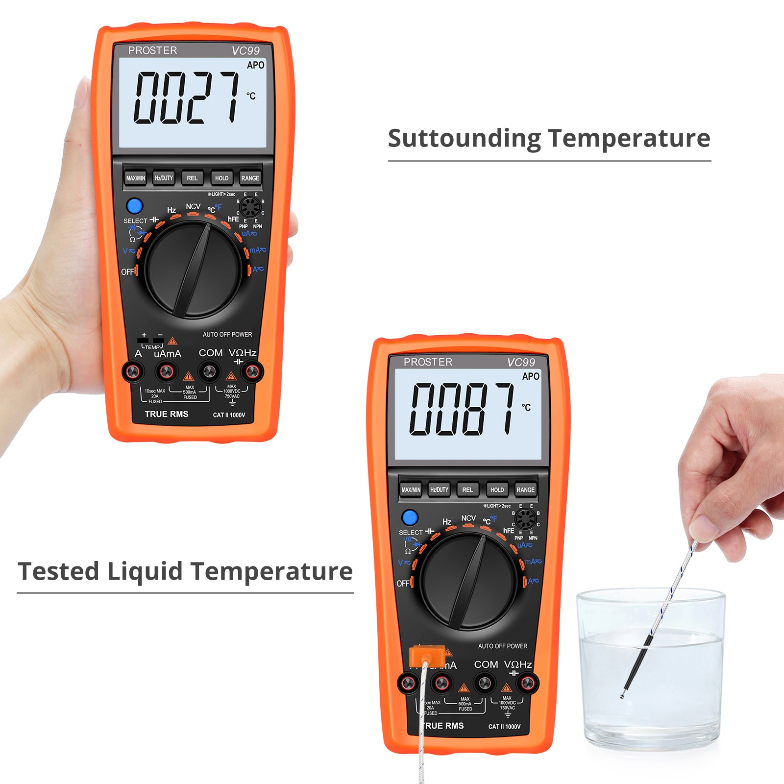 Proster Auto-Ranging 5999 Digital Multimeter with Temperature Measurement