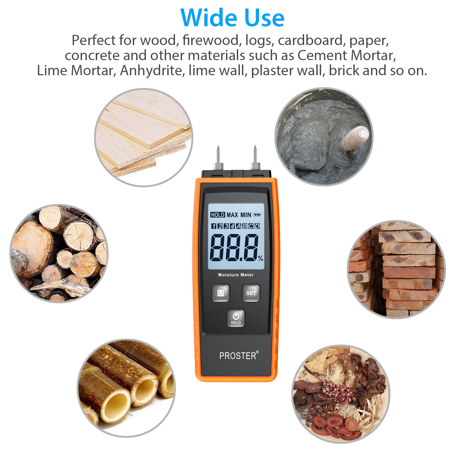 Proster Digital Wood Moisture Meter Portable