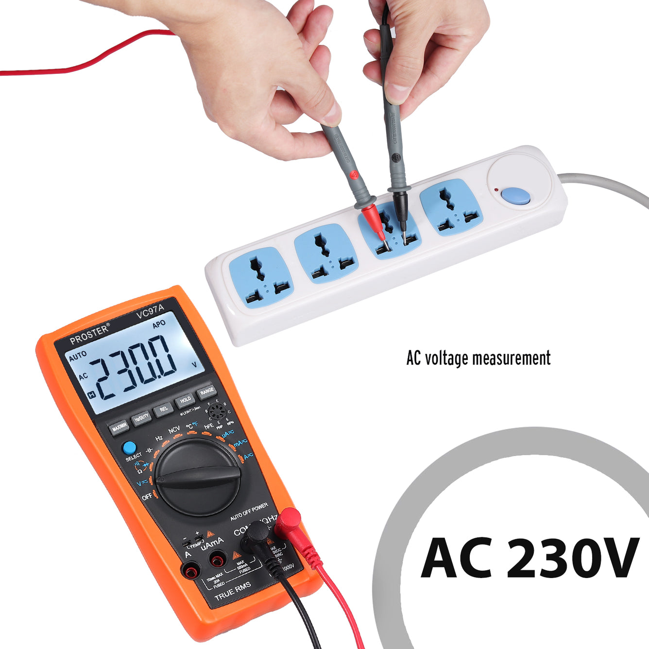 Proster Digital Multimeter 3999 VC97 LCD Auto Ranging Multi Meter CAT II