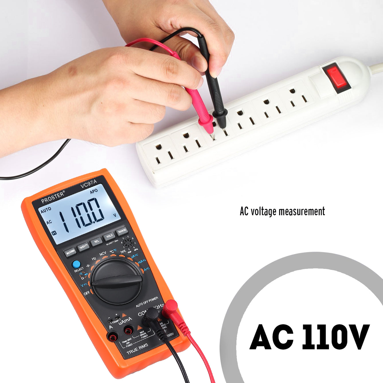 Proster Digital Multimeter 3999 VC97 LCD Auto Ranging Multi Meter CAT II