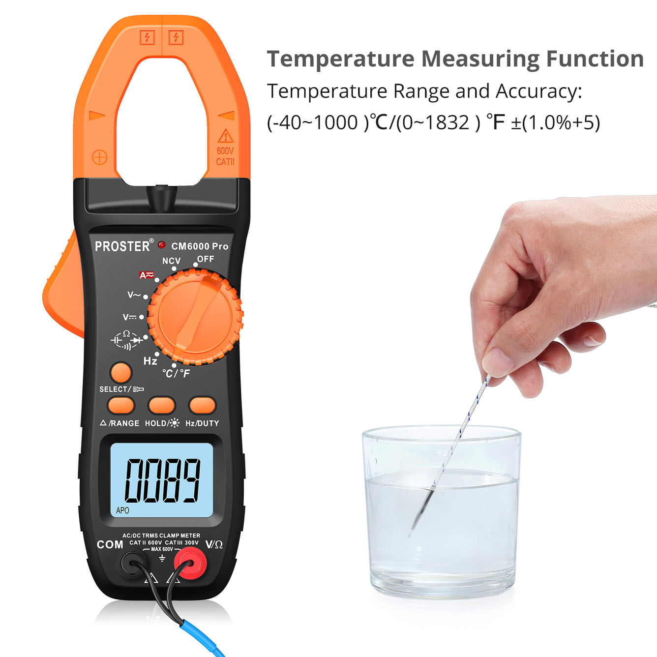 Proster Digital Clamp Meter TRMS Auto Ranging 5999 Counts Multimeter