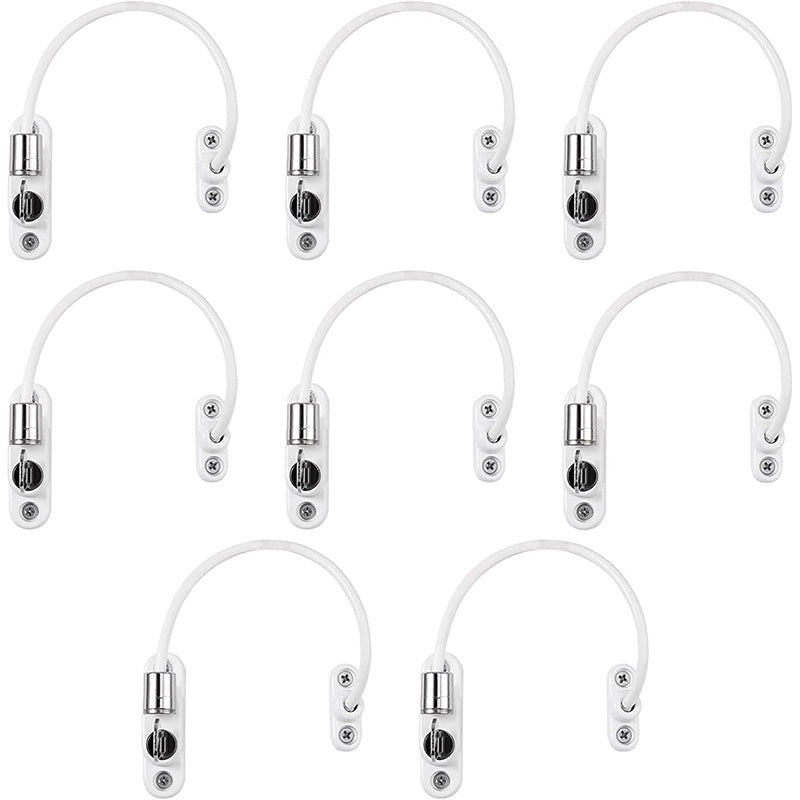 Proster Window Restrictor Locks 8 Packs Security Cable White