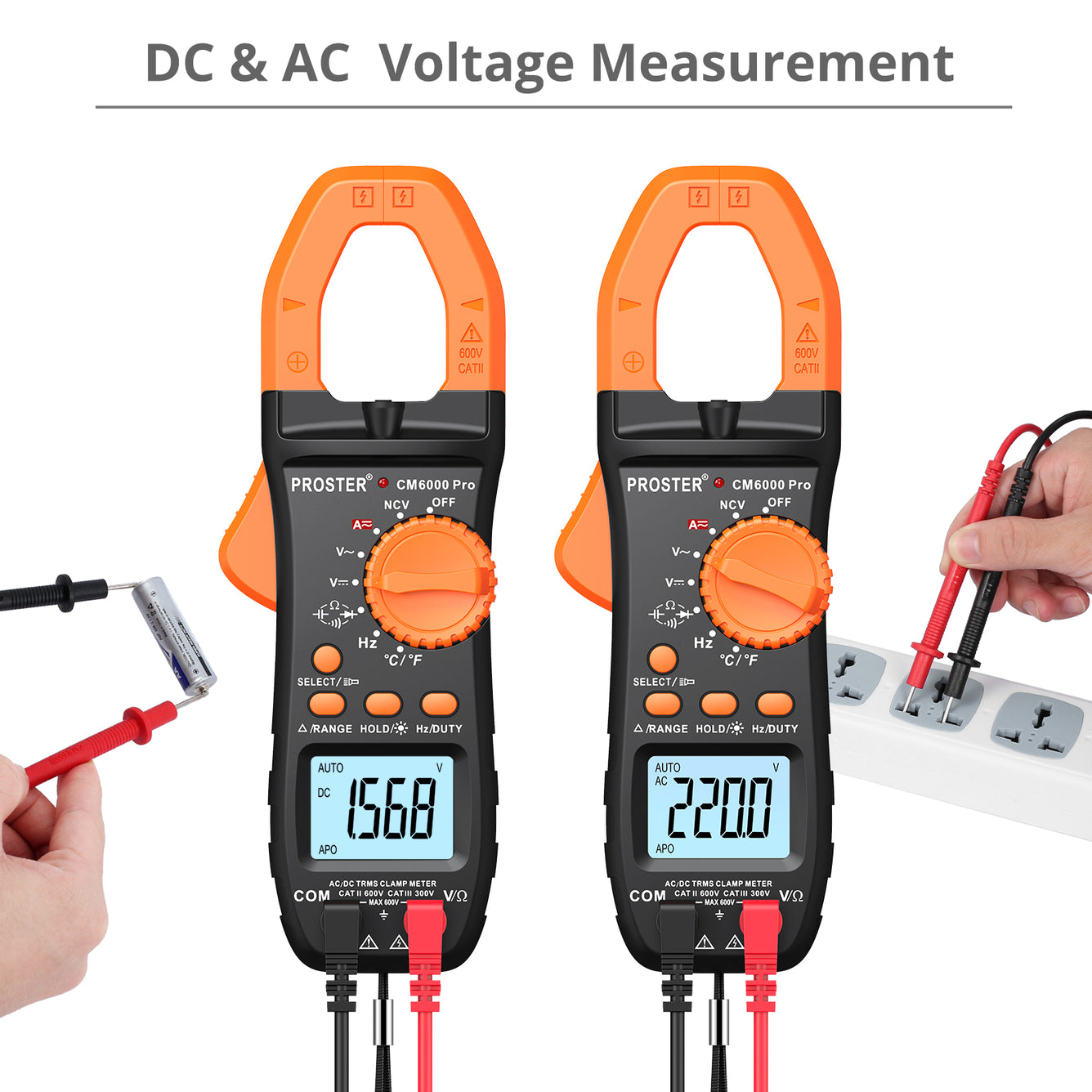 Proster Digital Clamp Meter TRMS Auto Ranging 5999 Counts Multimeter