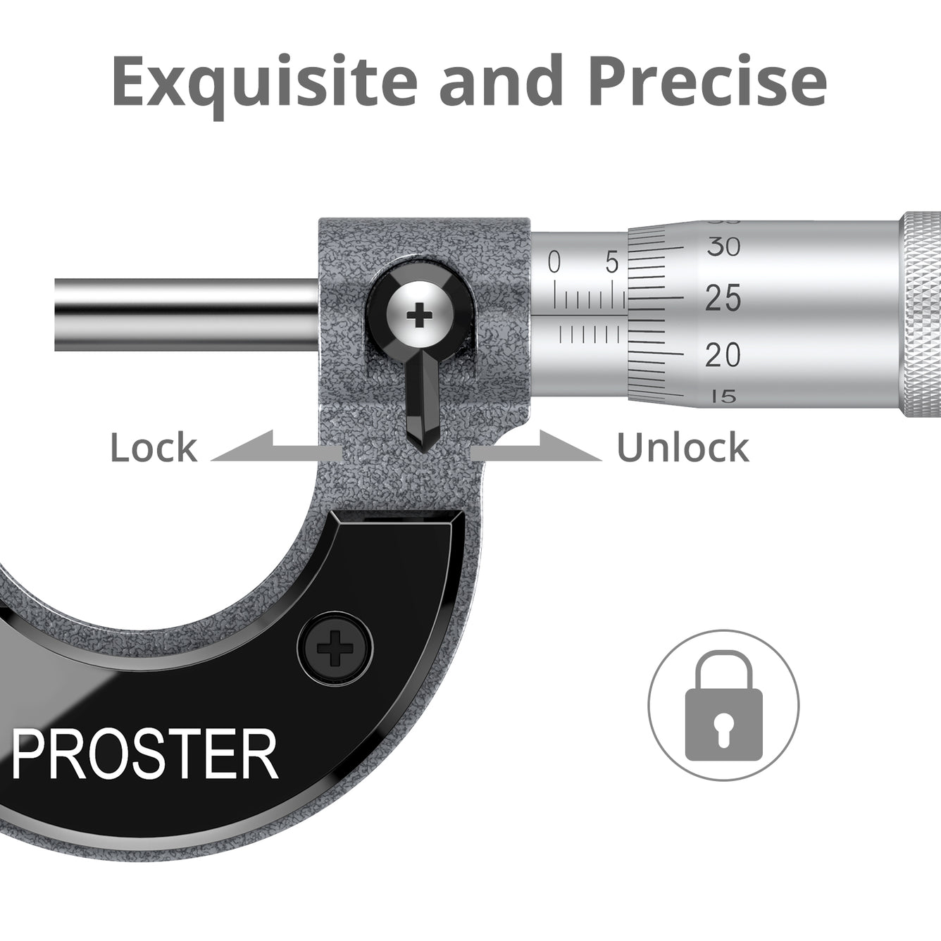 Proster Outside Micrometer 0-25mm(0.01mm Graduations) Metric External Caliper