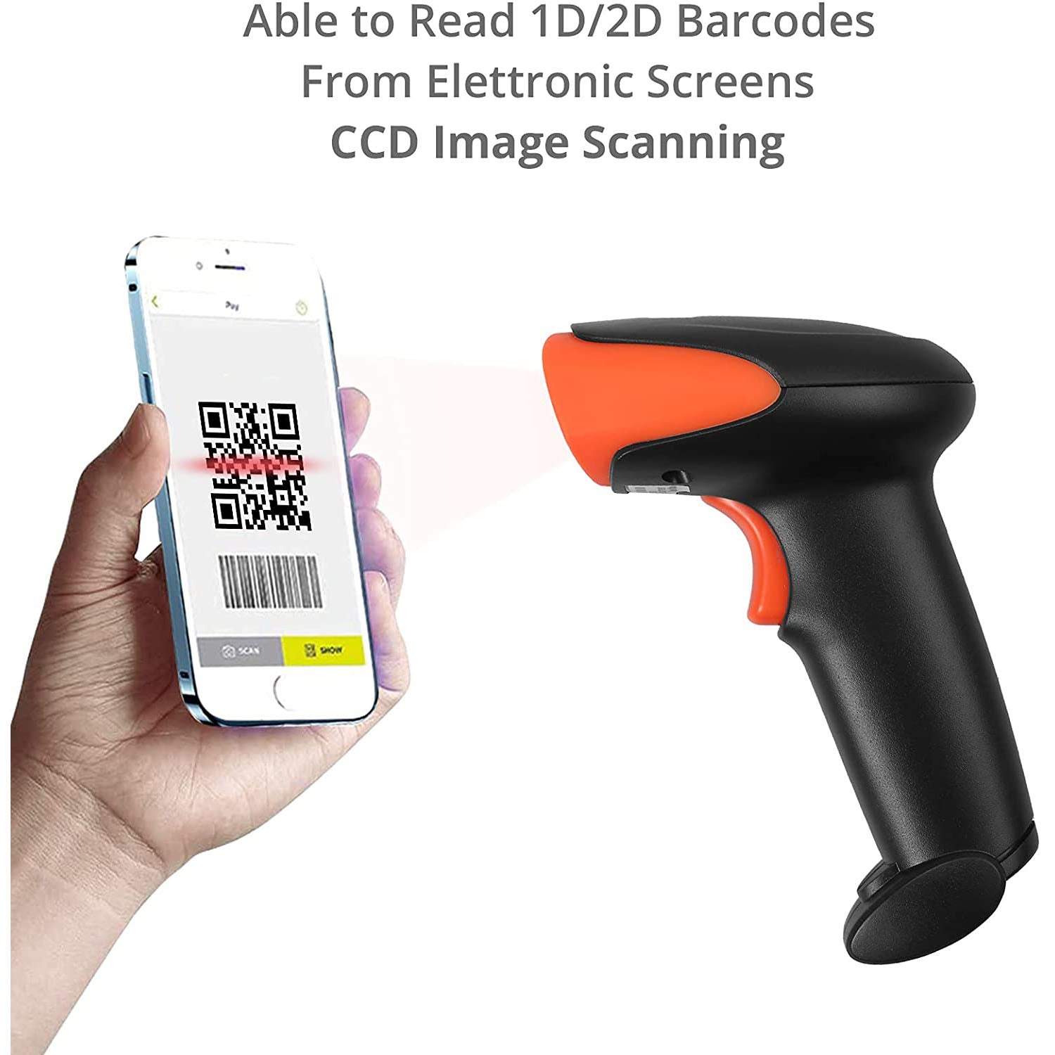 Proster Wired Barcode Scanner 1D 2D USB Barcode Reader QR Handheld Barcode Scanner