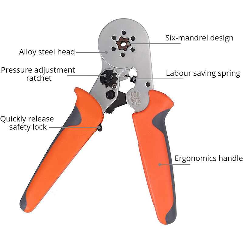 Proster Crimping Tool Set 0.25-6mm² Adjustable Wire Terminal 6-6 Crimper