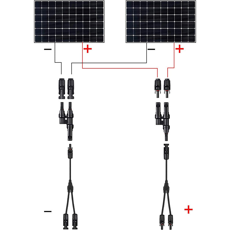 Proster 1 Pair Solar Panel Y Branch Connectors IP67 Waterproof