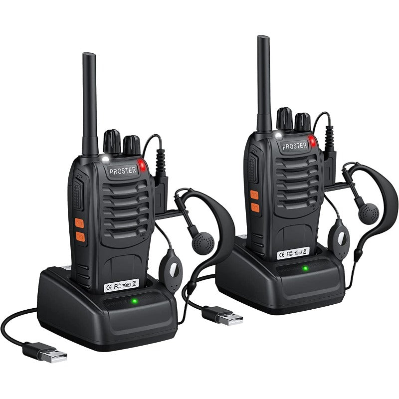 Proster Walkie Talkies 16 Channels Rechargeable Walky Talky