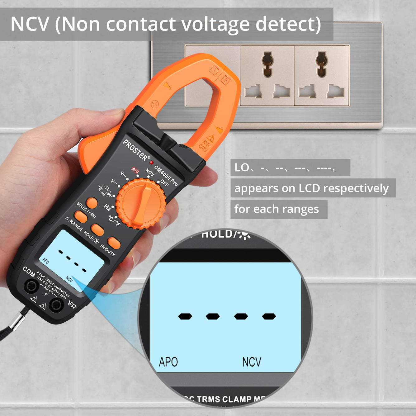 Proster Digital Clamp Meter TRMS Auto Ranging 5999 Counts Multimeter