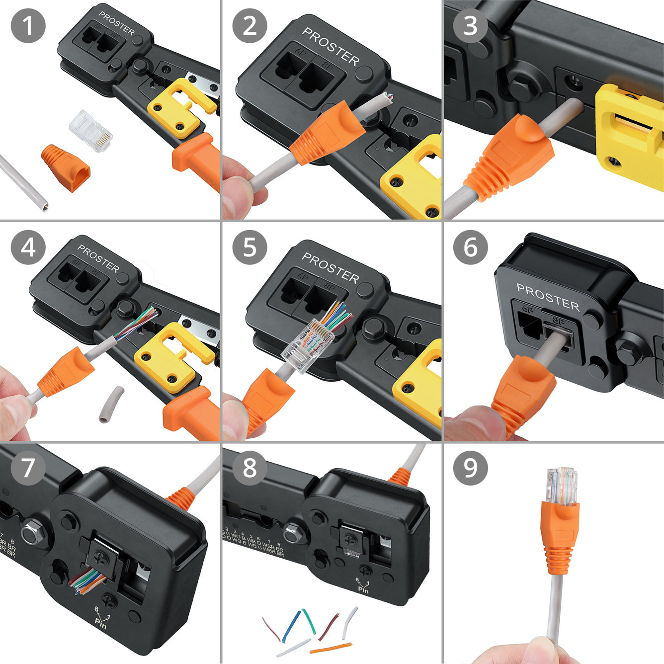 Proster RJ45 Crimping Tool Kit (Orange)