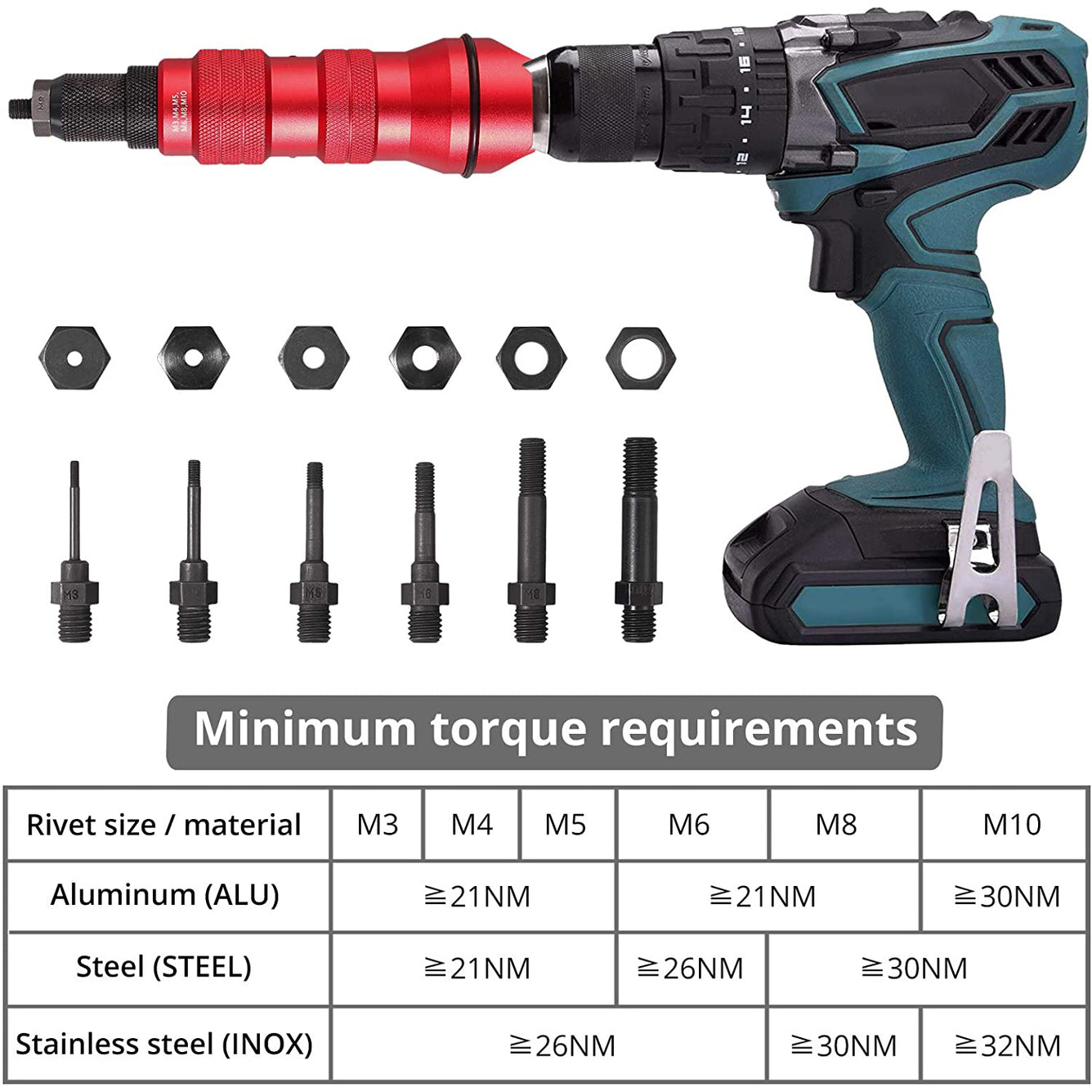 Proster Low Gear Riveter Drill Tool