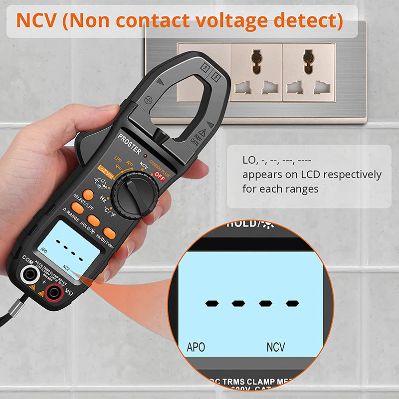 Proster Clamp Meter TRMS 6000 Counts Support LPF LOZ Test Multimeter