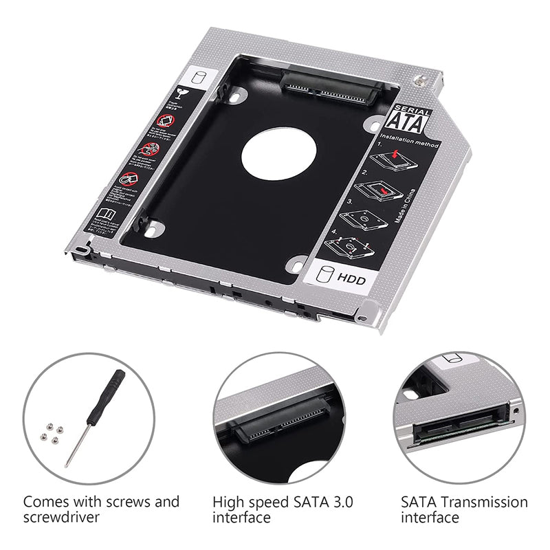 Hard Drive Caddy Tray 2nd HDD SSD Kit Compatible with 2.5