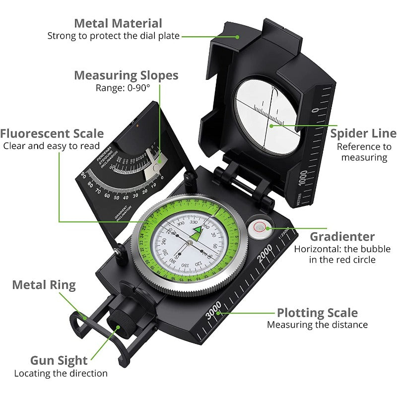 Proster IP65 Hiking Compass with Sighting Clinometer