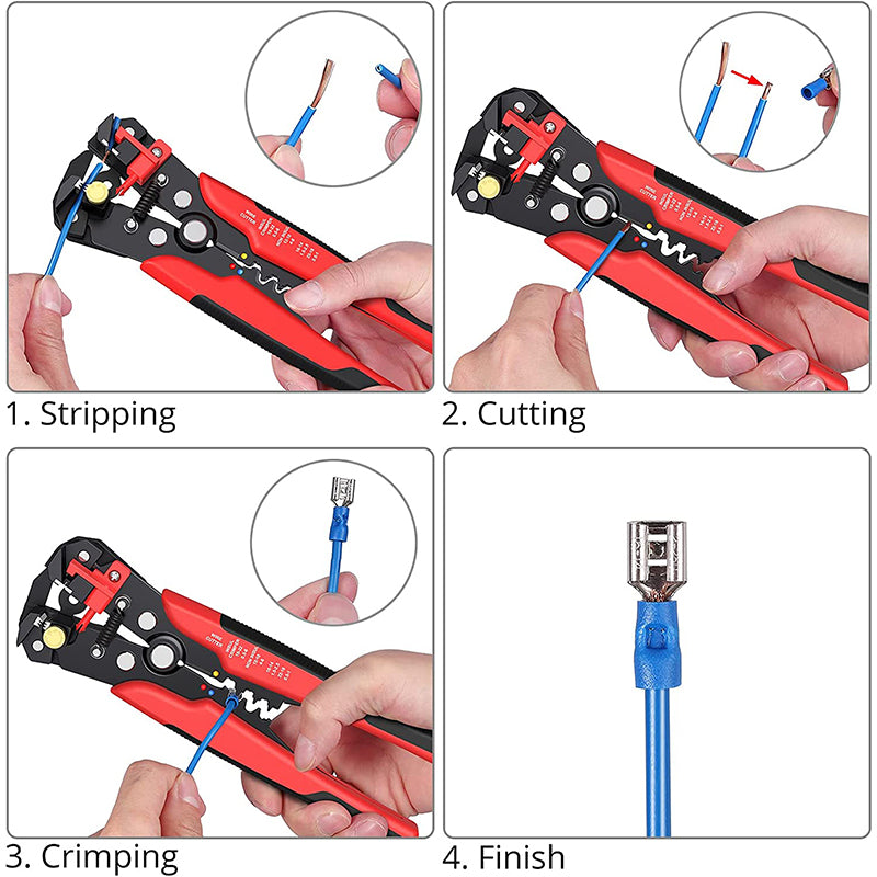 Proster 3 in 1 Crimping Pliers 0.2-6mm²/10-24AWG Wire Crimping Set