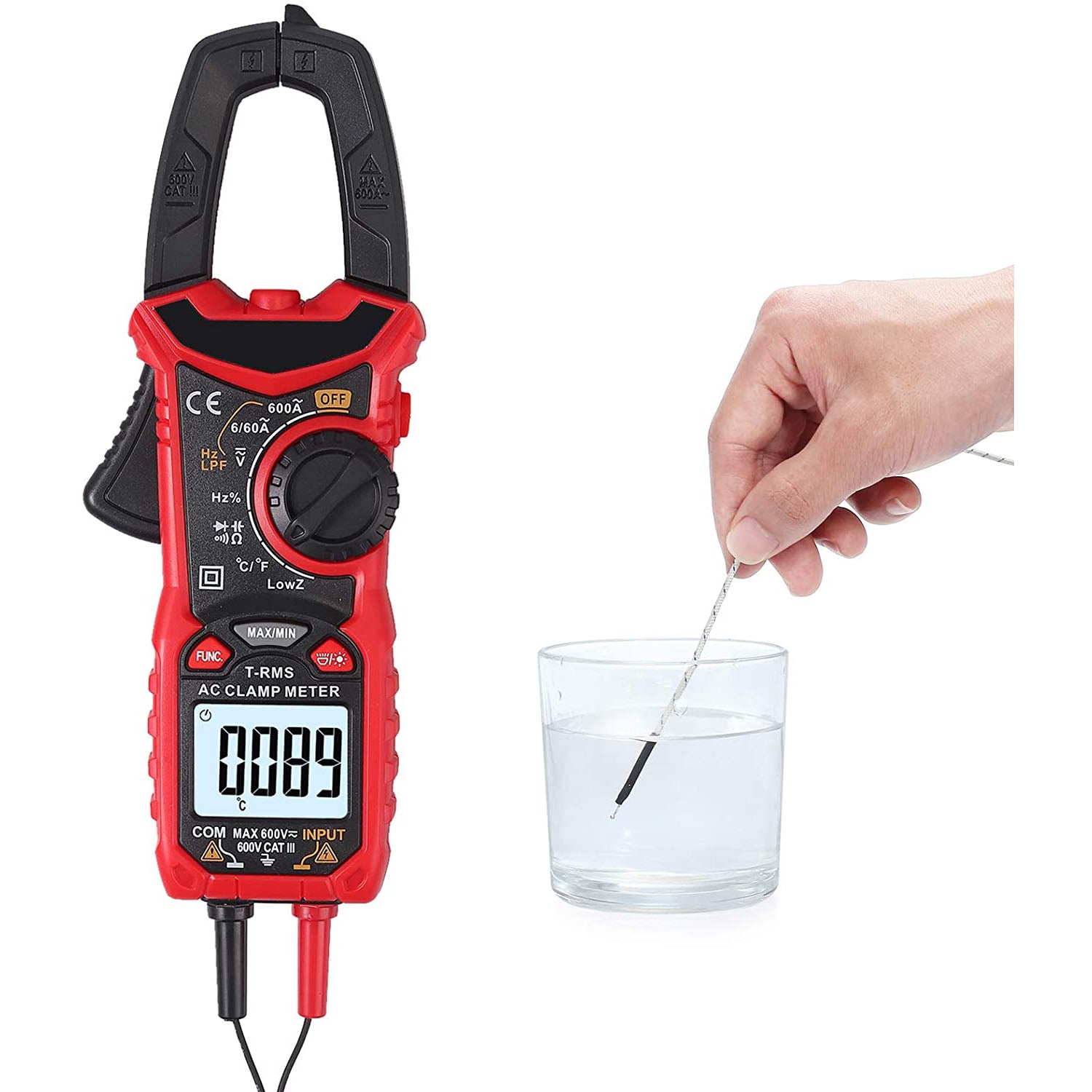 Proster Digital Clamp Meter  TRMS 600A AC Current AC/DC Voltage 6000 counts