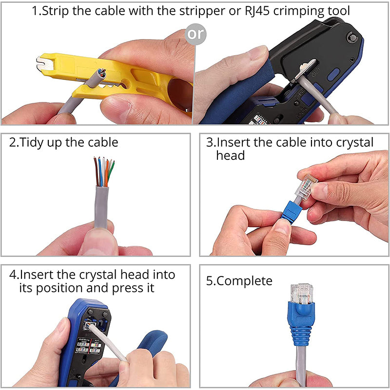 Proster RJ45 Crimp Tool Set Network Crimping Tool