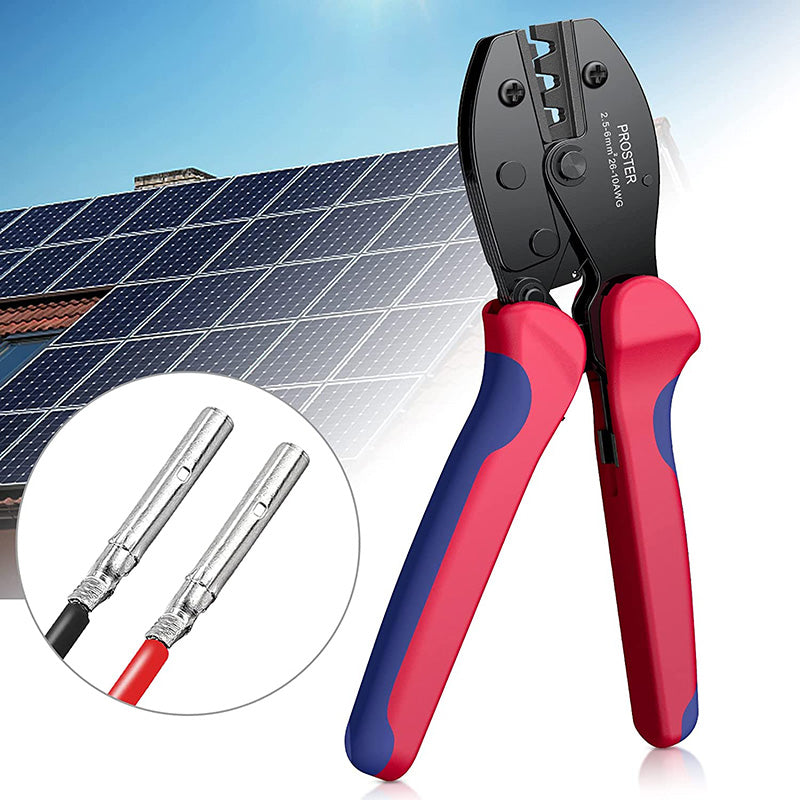 Solar Crimper PV Crimping Tool 26-10 AWG Ratcheting Connector