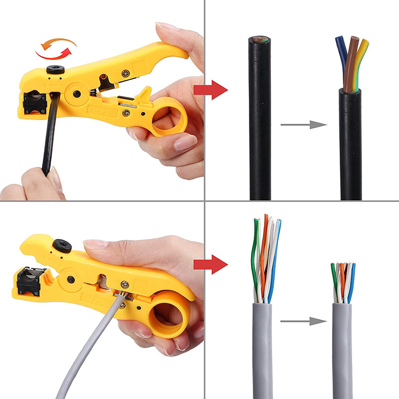 Coaxial Cable Crimping Tool Set with Wire Stripper Wire Cutter F Connector