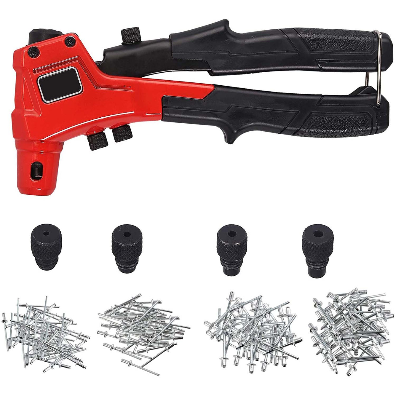 Proster 200PC Rivets 4 Adapters 8 inch Heavy Duty Rivet Gun Set