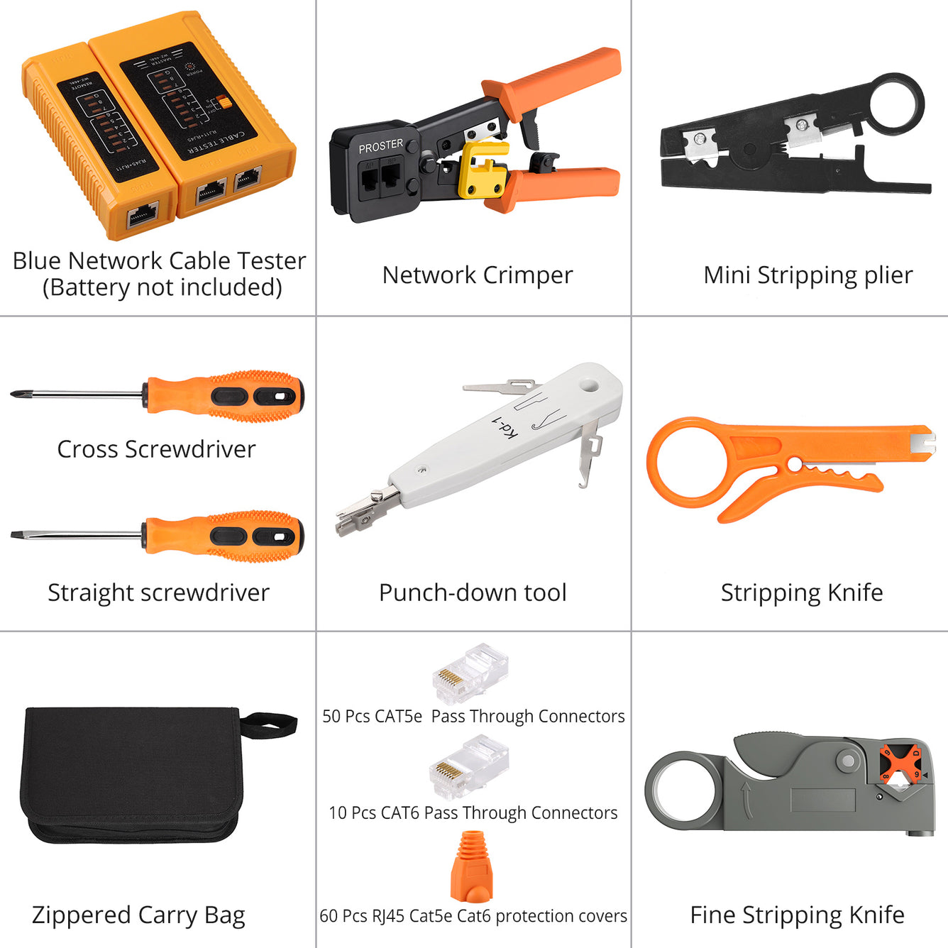 Proster RJ45 Crimping Tool Kit (Orange)