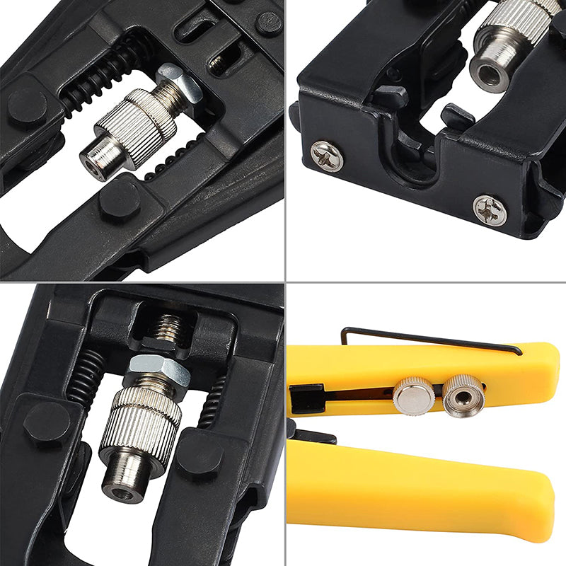 Coaxial Cable Crimping Tool Set with Wire Stripper Wire Cutter F Connector