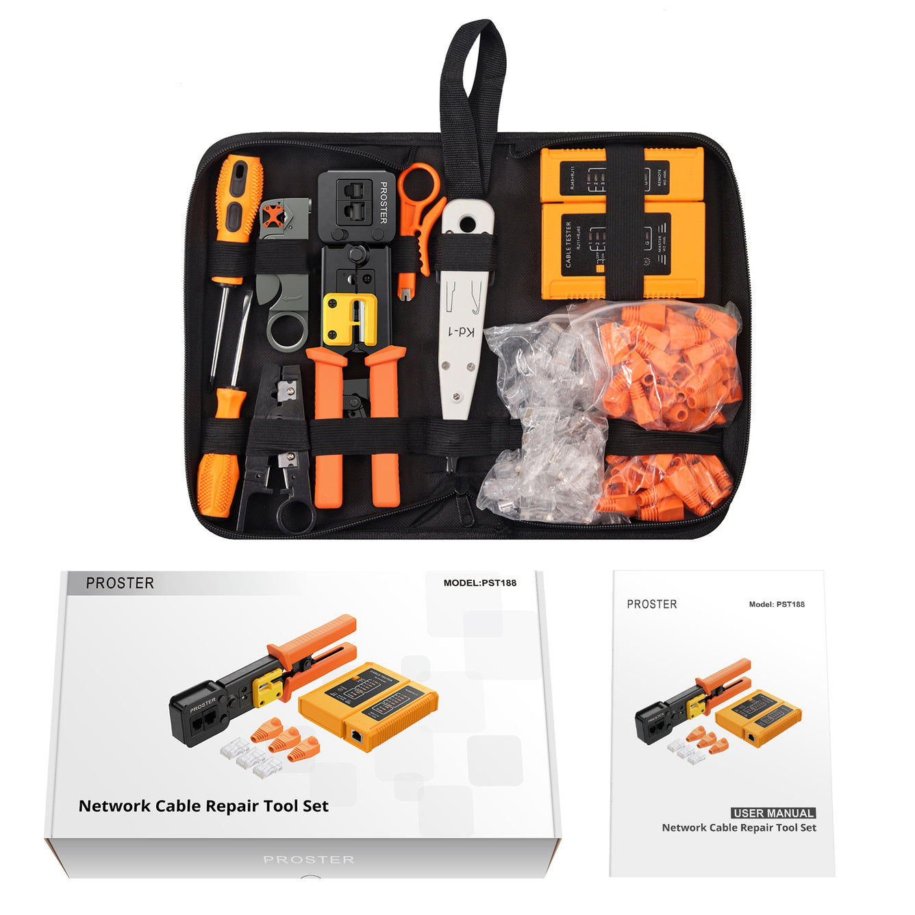 Proster RJ45 Crimping Tool Kit (Orange)