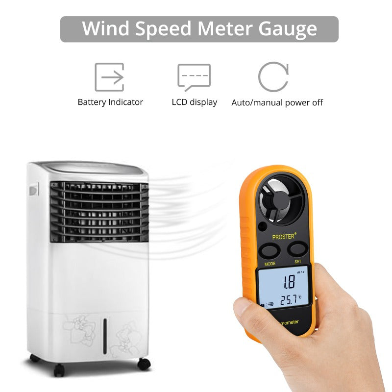 Proster Anemometer Digital LCD Wind Speed Meter