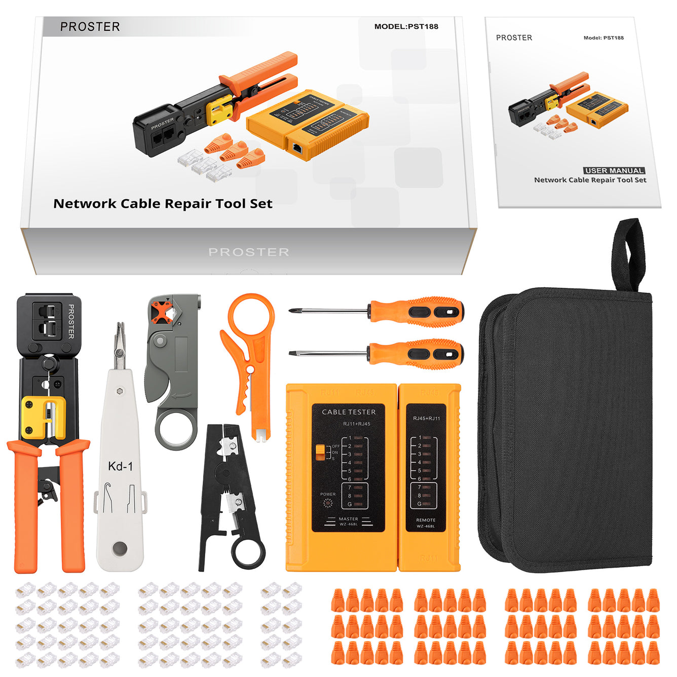 Proster RJ45 Crimping Tool Kit (Orange)