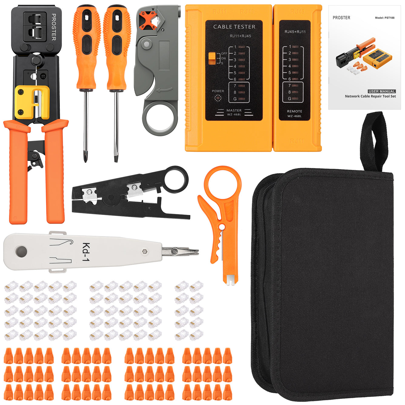 Proster RJ45 Crimping Tool Kit (Orange)