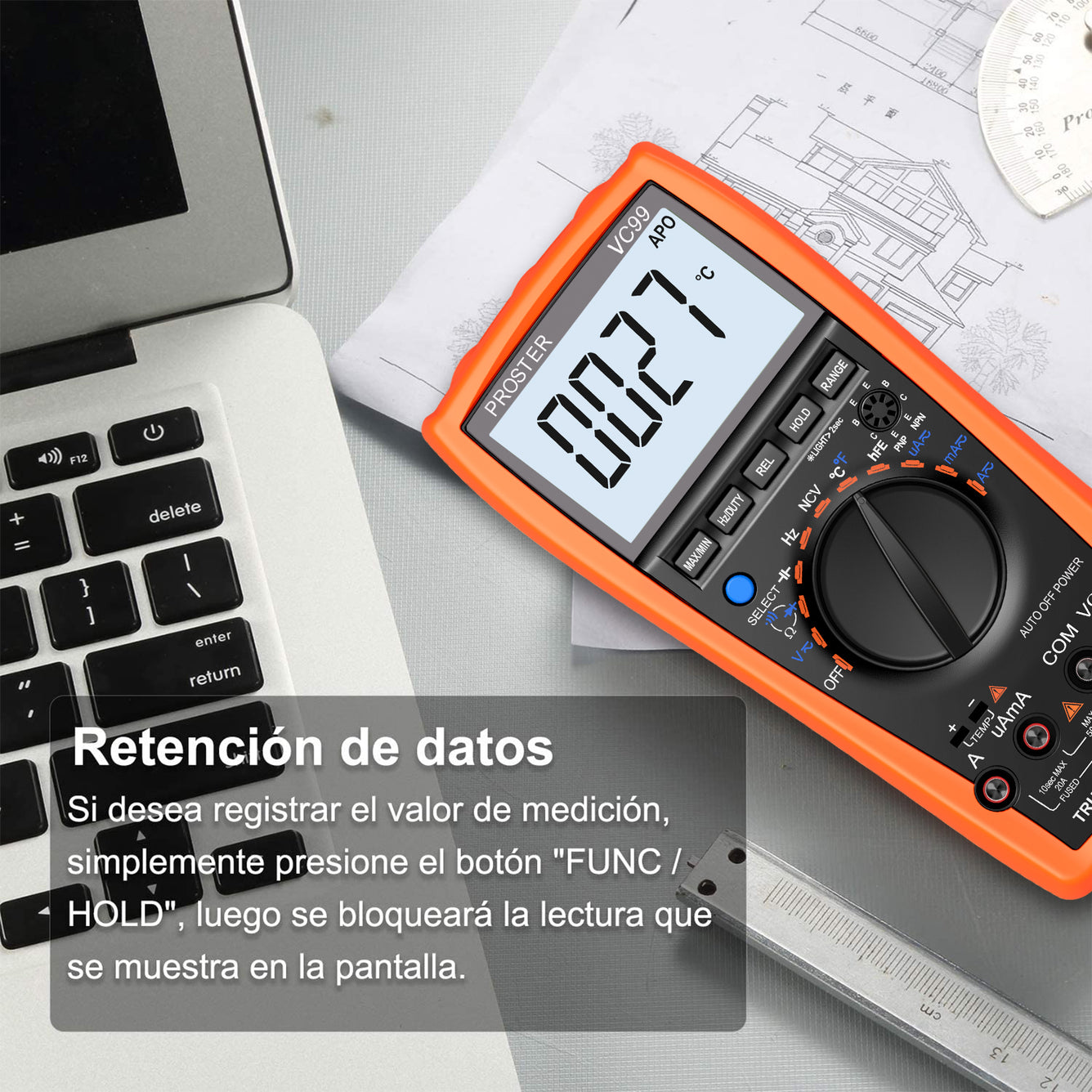 Proster Auto-Ranging 5999 Digital Multimeter with Temperature Measurement